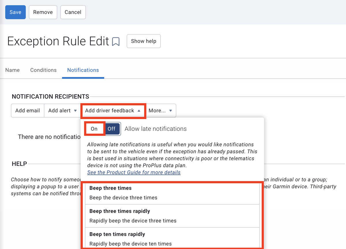 Rules - Creating a notification